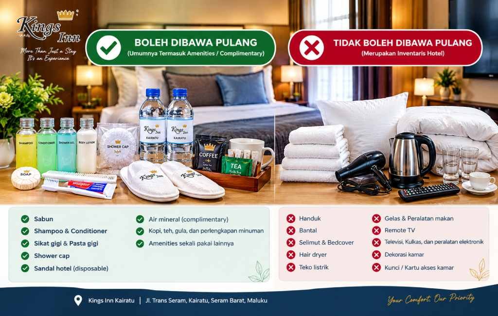 Daftar Fasilitas Hotel yang Boleh dan Tidak Boleh Dibawa Pulang Tamu