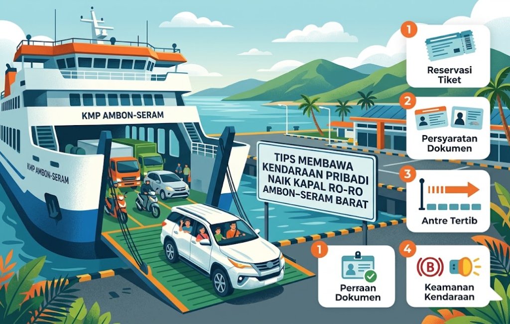 Tips Membawa Kendaraan Pribadi Naik Kapal Ro-Ro Ambon–Seram Barat