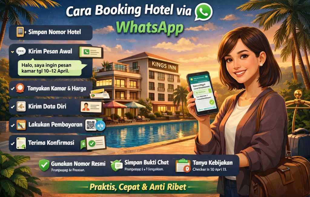 Cara booking hotel via WhatsApp
