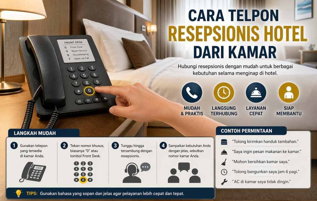 Cara Telpon Resepsionis Hotel dari Kamar